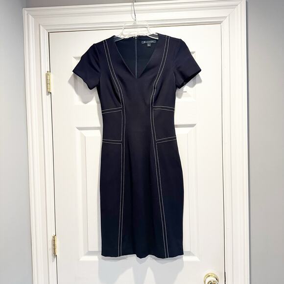 Brooks Brothers Red Fleece Retro Contrast Stitch Stretch Ponte Knit Dress Sz 0 - Picture 3 of 16